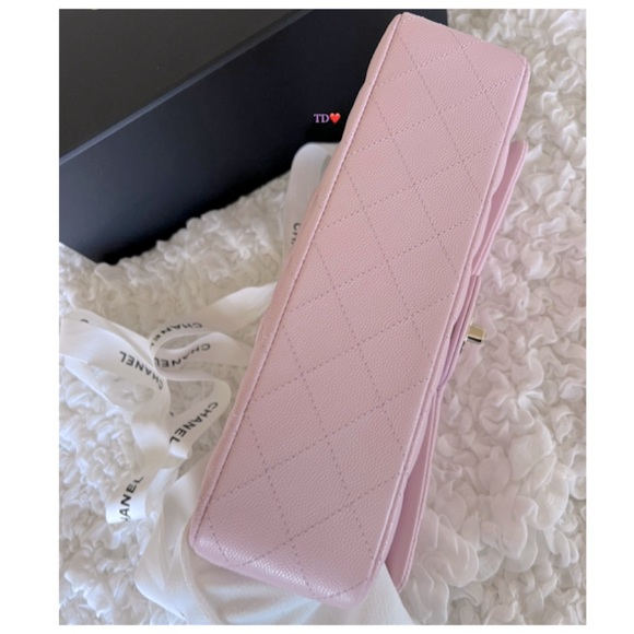 🎁 CHANEL Classic Double classic flap 22S rose Clair light pink ( Caviar) - Picture 7 of 16